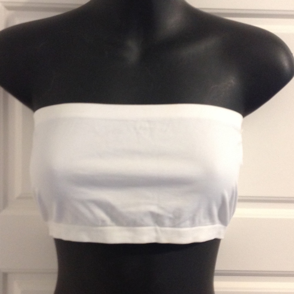 13/$20 WAREHOUSE ONE M/L FIT, white bandeau style bra